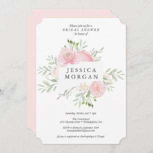 Invitación a la ducha de novias en Rubor Pastel