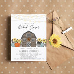 Invitación a la ducha de novias en un país rústico<br><div class="desc">El Rustic Country Bridal Shower Invitation - Country moda invitación incluye un rústico granero rodeado de calabazas recién cosechadas y girasoles, con brillantes luces de cuerda colgando encima. Nuestra plantilla de alta calidad hace tan sencillo personalizar tu invitación única. Si desea cambiar las fuentes o los colores de las fuentes,...</div>