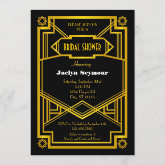 Invitación a la ducha de novias estilo Hollywood d