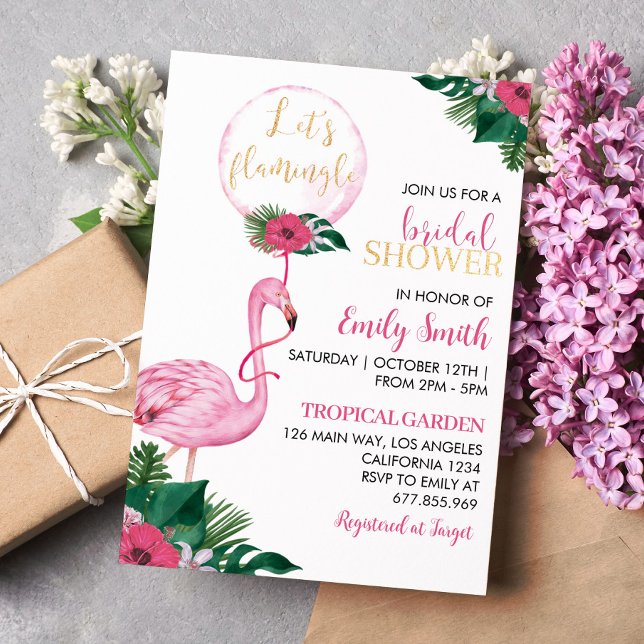 Invitación a la ducha de novias Flamingo Tropical (Subido por el creador)