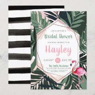 Invitación a la ducha de novias Flamingo Tropical