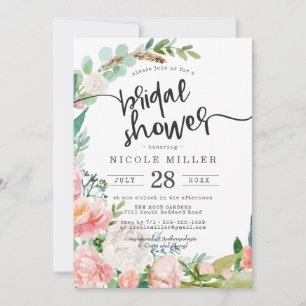 Invitación a la ducha de novias floral de verano r