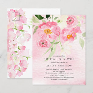Invitación a la ducha de novias florales en florin