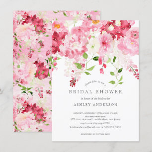 Invitación a la ducha de novias florales en florin