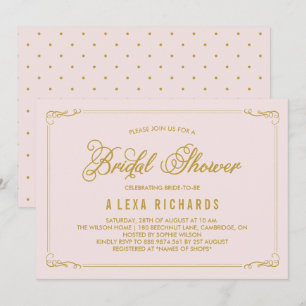 Invitación a la ducha de novias Gold Whimsical Bor