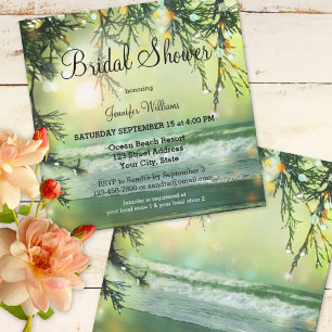 Invitación a la ducha de novias Green Sparkling Li