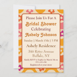 Invitación a la ducha de novias Groovy Floral Retr