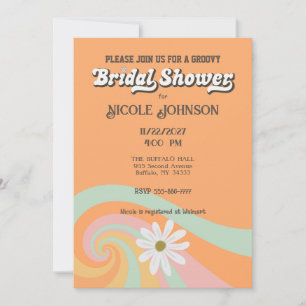 Invitación a la ducha de novias Hippy Boho Retro