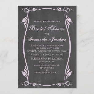 Invitación a la ducha de novias Lilac Flourish Cha