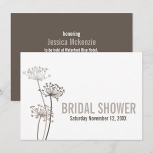 Invitación a la ducha de novias marrón moderno Che