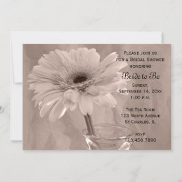 Invitación a la ducha de novias marrón rosa pálido