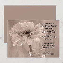 Invitación a la ducha de novias marrón rosa pálido