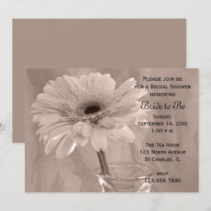 Invitación a la ducha de novias marrón rosa pálido