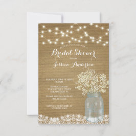 Invitación a la ducha de novias Mason Jar, una ráf