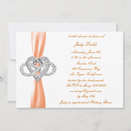 Invitación a la ducha de novias naranja Infinity H