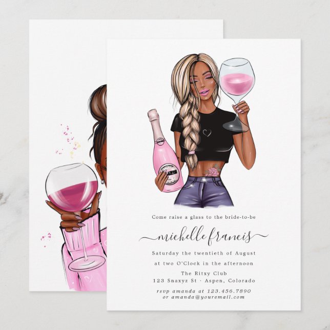 Invitación a la ducha de novias para degustación d (Anverso / Reverso)