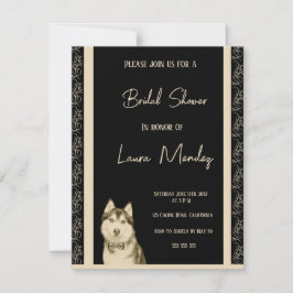 Invitación a la ducha de novias para perros Husky 