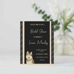 Invitación a la ducha de novias para perros Husky 