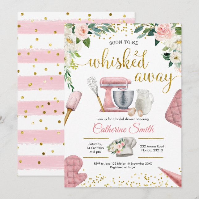 Invitación a la ducha de novias para ser sacudida  (Anverso / Reverso)