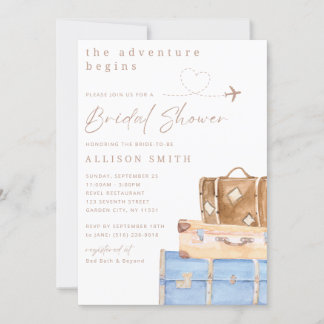 Invitación a la ducha de novias para viajeros de t
