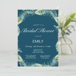 Invitación a la ducha de novias Peacock editable