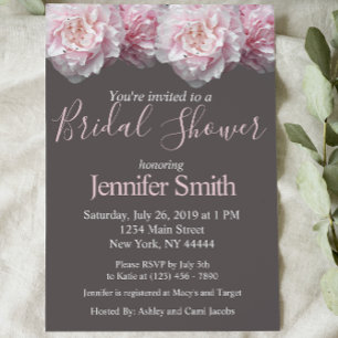 Invitación a la ducha de novias Peony