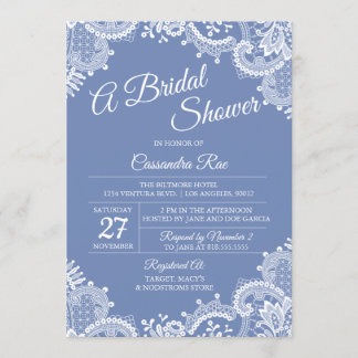 Invitación a la ducha de novias Periwinkle y Lace