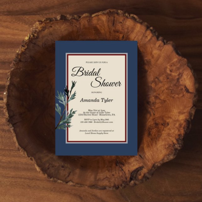 Invitación a la ducha de novias Pine Blue Winter (Subido por el creador)