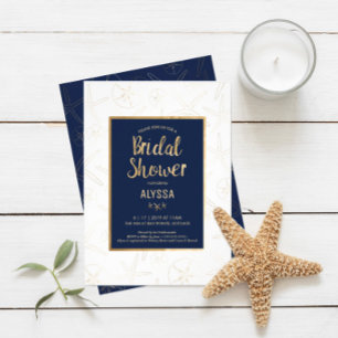 Invitación a la ducha de novias, playa, pez estrel