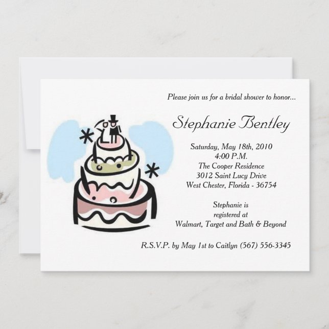 Invitación a la ducha de novias por Boda caprichos (Anverso)