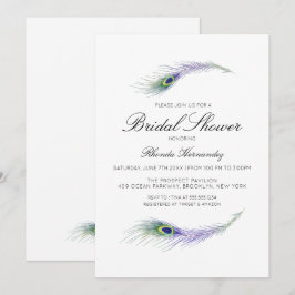 Invitación a la ducha de novias Purple Peacock