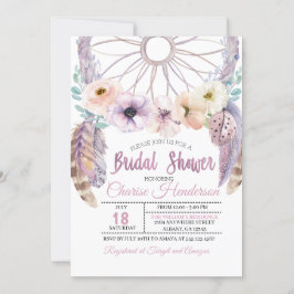 Invitación a la ducha de novias púrpura Boho Dream