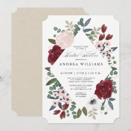 Invitación a la ducha de novias románticas florals