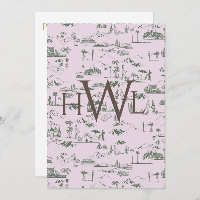 Invitación a la ducha de novias rosa moderno (Anverso / Reverso)