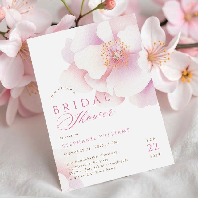 Invitación a la ducha de novias Rubor Pink Flower  (Subido por el creador)