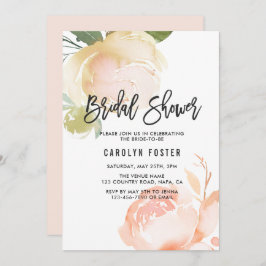 Invitación a la ducha de novias Rubor Pink Ivory P