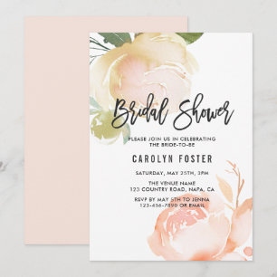 Invitación a la ducha de novias Rubor Pink Ivory P