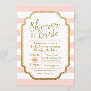 Invitación A La Ducha De Novias Rubor Y Gold