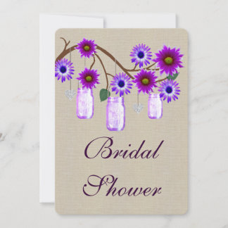 Invitación a la ducha de novias Rustic Purple Maso
