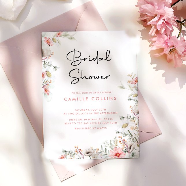 Invitación a la ducha de novias Rustic Wildflowers (Subido por el creador)