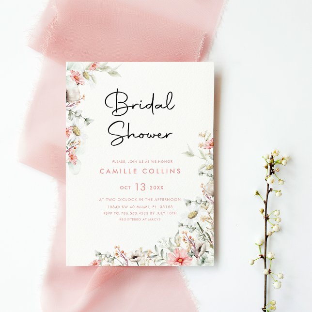 Invitación a la ducha de novias Rustic Wildflowers (Subido por el creador)