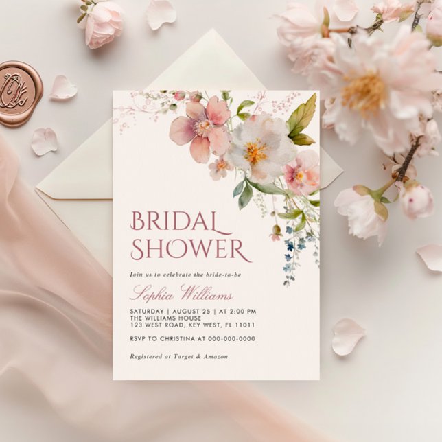 Invitación a la ducha de novias Rustic Wildflowers (Subido por el creador)