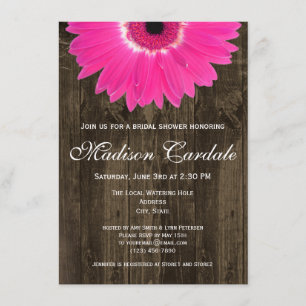 Invitación a la ducha de novias rustica de dique r