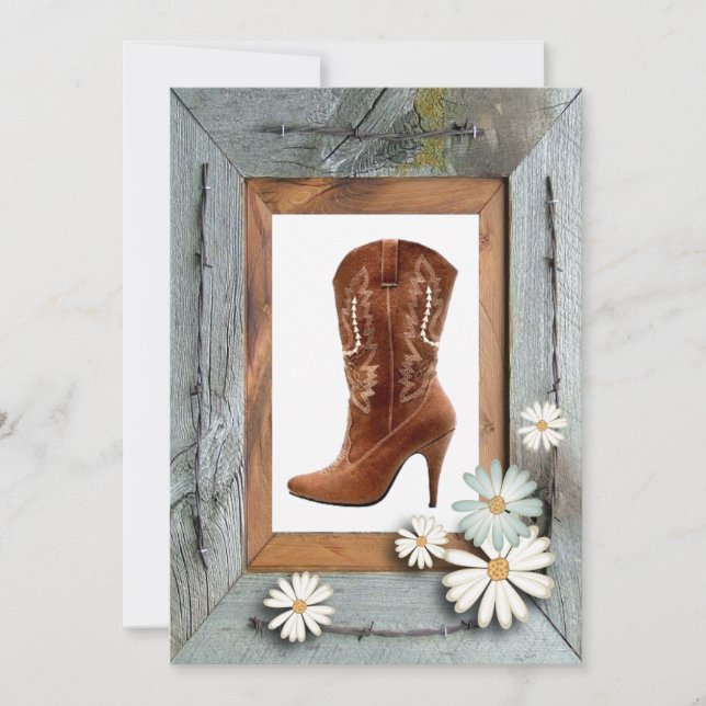 Invitación a la ducha de novias rústica vintage (Anverso)