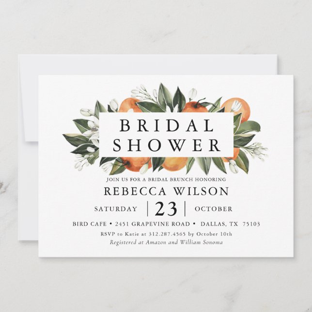 Invitación a la ducha de novias rusticas (Anverso)