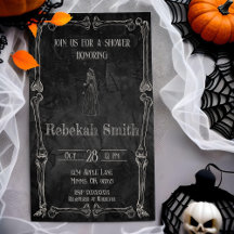 Invitación a la ducha de novias Skeleton Bride Hal