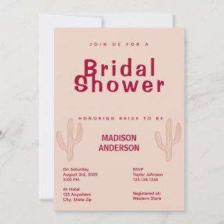 Invitación a la ducha de novias tema de moda
