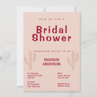 Invitación a la ducha de novias tema de moda