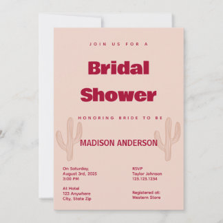 Invitación a la ducha de novias tema de moda