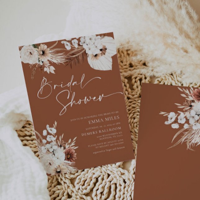 Invitación a la ducha de novias Terracotta Boho Pa (Subido por el creador)